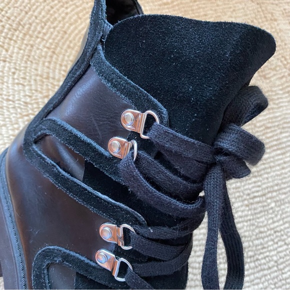Zara lace up moto leather boots - Picture 6 of 7